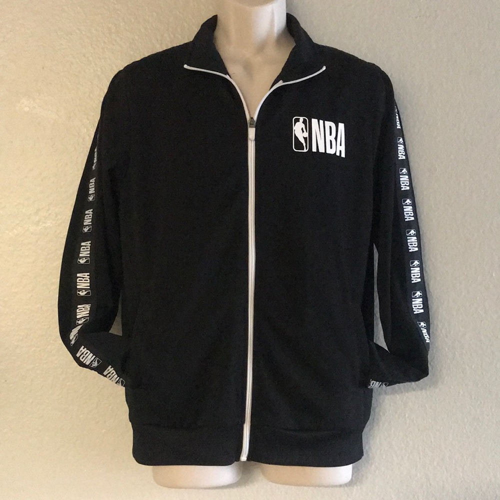 NBA Black logo tape sleeve Zip Track Jacket